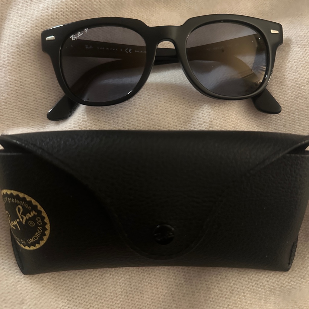 Ray-Ban Polarized Blue Tint, Black Frame, Sunglasses